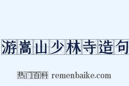 游嵩山少林寺造句是什么意思的图片